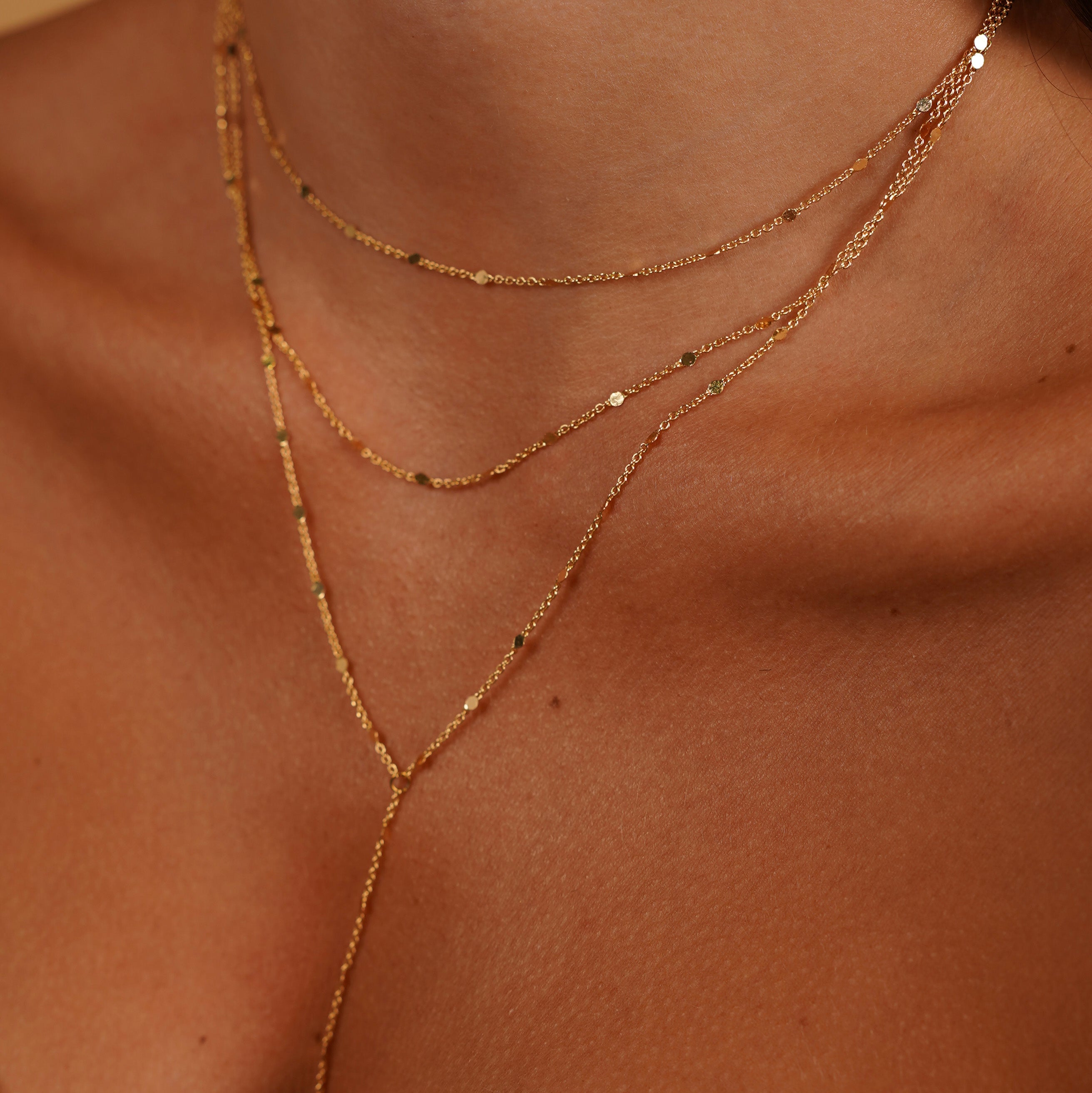 Set of 3 Lariat Necklace | Falling Chain Necklace | Minkksi