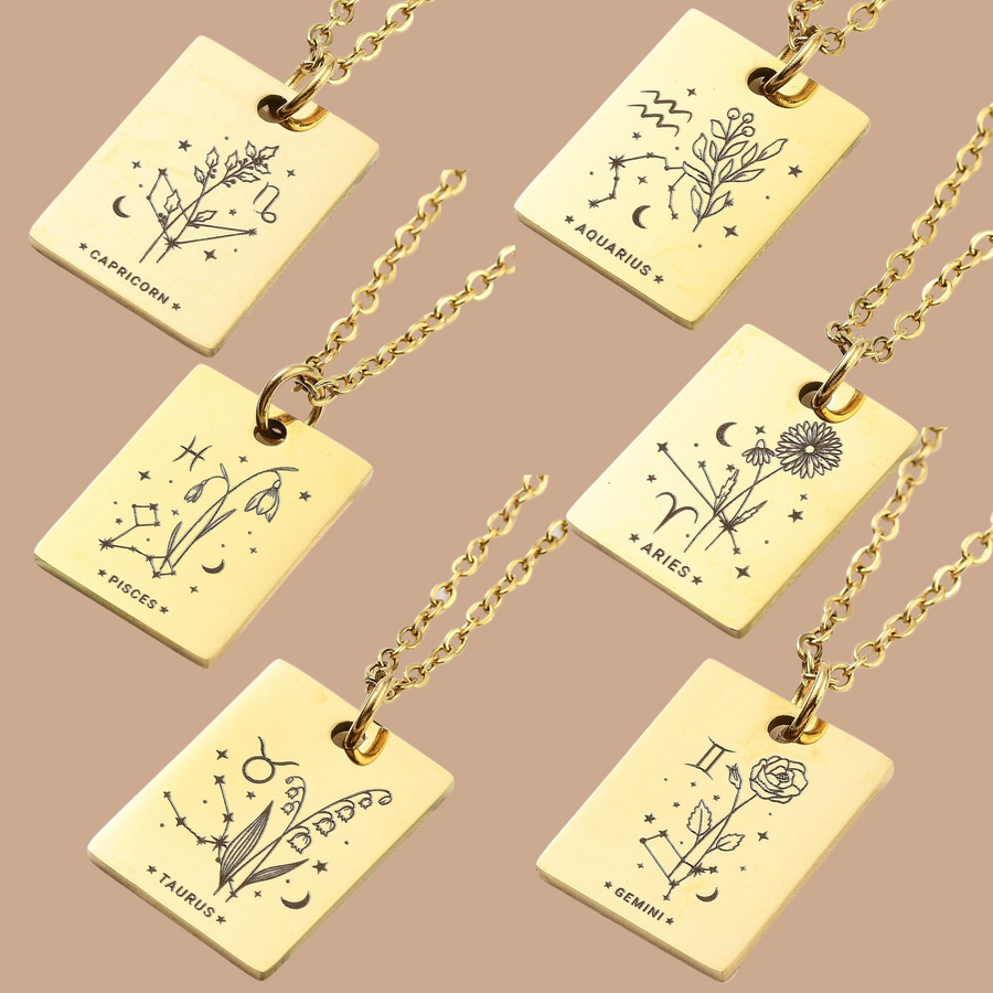 Zodiac Birth Flower Necklace