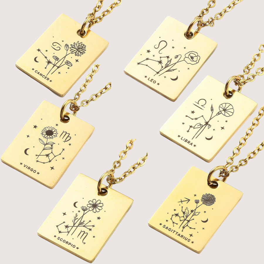 Zodiac Birth Flower Necklace