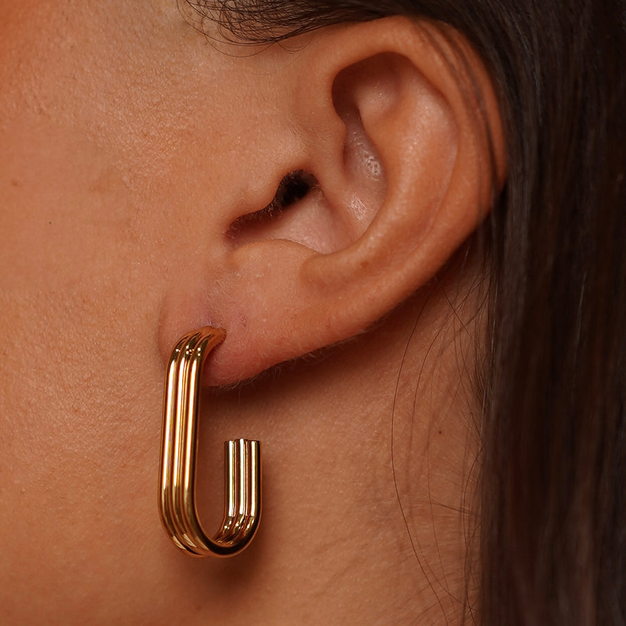 Ribbed Rectangle Hoops