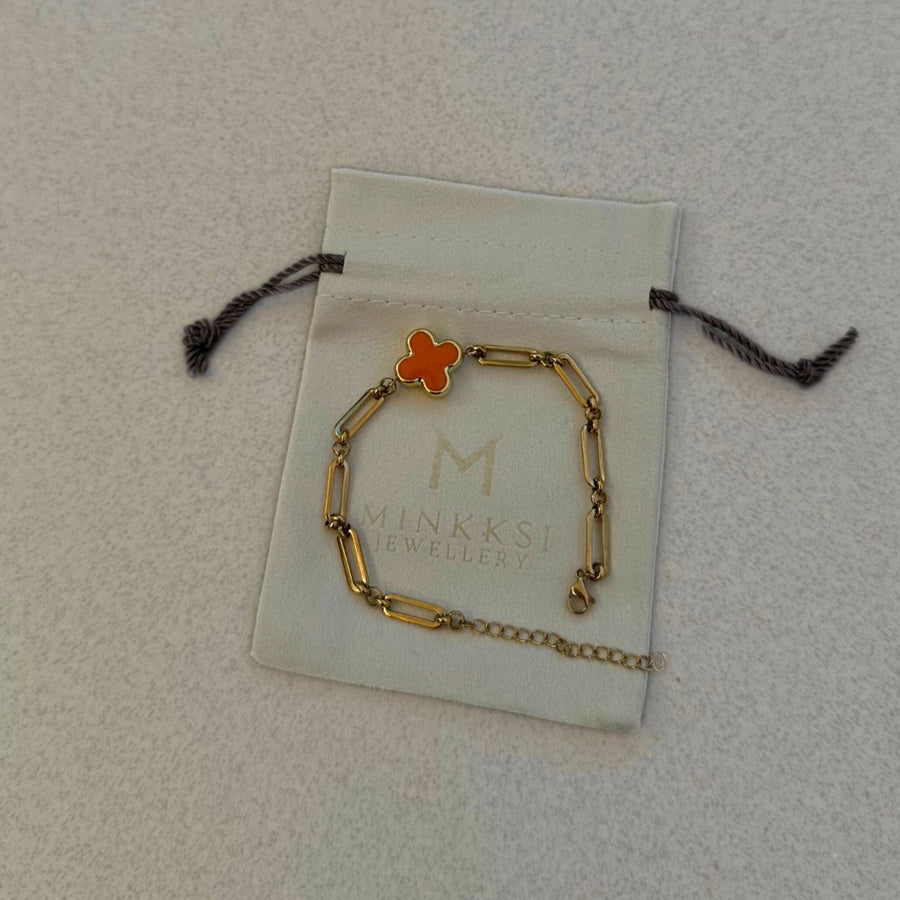 Orange Clover Bracelet