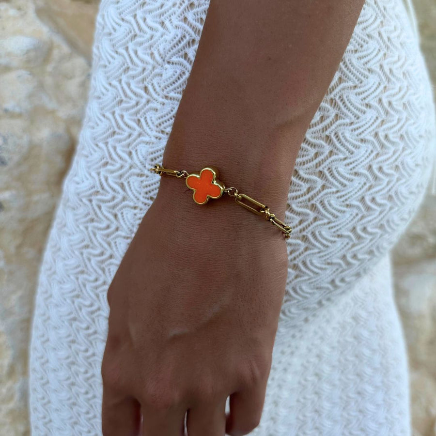 Orange Clover Bracelet