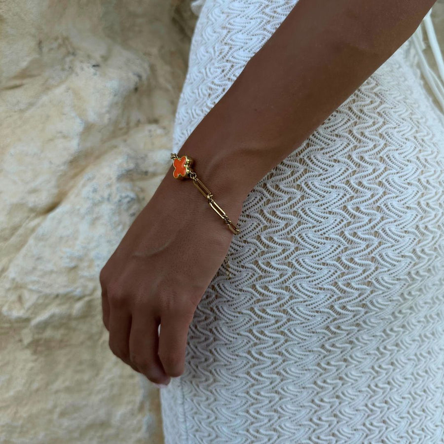 Orange Clover Bracelet